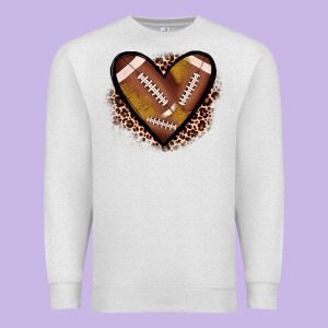 Heart Football Premium Sweatshirt Designed By Jahusdesignshop