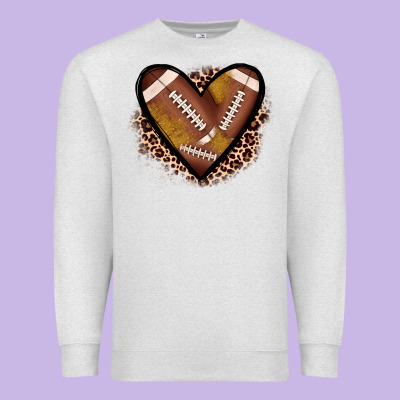 Heart Football Premium Sweatshirt Designed By Jahusdesignshop