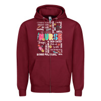 Burgundy nurse word Zipper Hoodie - JahusDesignShop