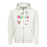 Oatmeal Heather nurse word Zipper Hoodie - JahusDesignShop