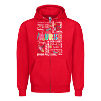 Red nurse word Zipper Hoodie - JahusDesignShop
