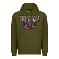 Army Green freedom Premium Hoodie - RacoonDesign