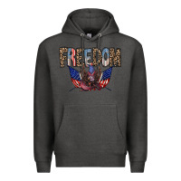Charcoal Heather freedom Premium Hoodie - RacoonDesign