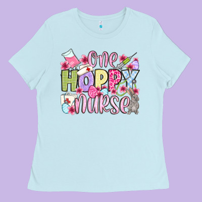 Easter Day One Hoppy Nurse Ladies Tee Designed By Oliviacreatesart