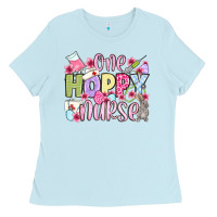 Baby Blue Easter Day One hoppy Nurse Ladies Tee - OliviaCreatesArt