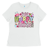 White Easter Day One hoppy Nurse Ladies Tee - OliviaCreatesArt