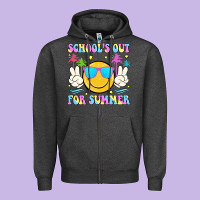 Schools Out For Summer Zipper Hoodie Designed By Jahusdesignshop