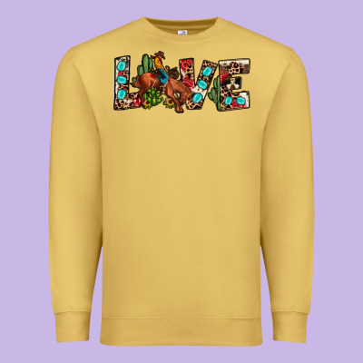 Love Rodeo Premium Sweatshirt Designed By Jahusdesignshop
