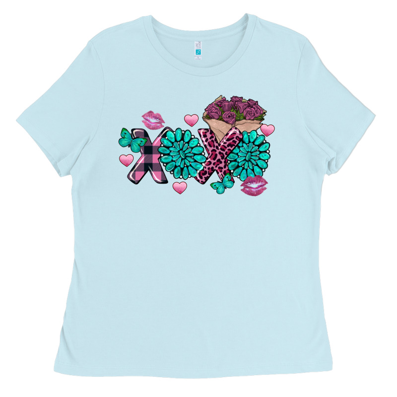 Xoxo Valentine's Day Turquoise Gemstone Ladies Tee by FaDigitalArtStudio | Teevron