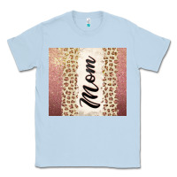 Dusty Blue Rose gold mom leopard glitter Classic Tee - CowGirlArtShop