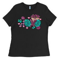 Black Xoxo Valentine's Day turquoise gemstone Ladies Tee - FaDigitalArtStudio