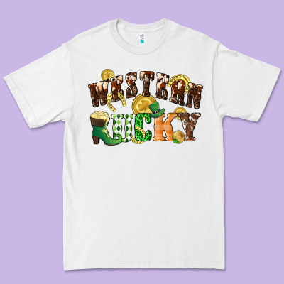 Western Lucky St. Patrick's Day Premium Tee Designed By Cowgirlartshop