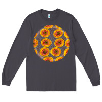 Smoke african fabric pattern round earrings 4 Long Sleeve Tee - BundleAndBundleShop