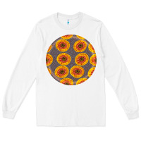 White african fabric pattern round earrings 4 Long Sleeve Tee - BundleAndBundleShop