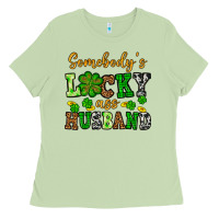Matcha St. Patrick's Somebody's lucky as husband Ladies Tee - OliviaCreatesArt