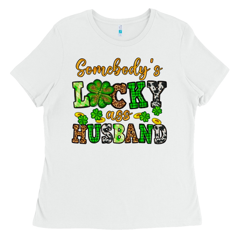 St. Patrick's Somebody's Lucky As Husband Ladies Tee by OliviaCreatesArt | Teevron