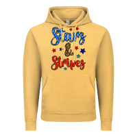 Vintage Mustard stars & stripes Vintage Hoodie - BundleAndBundleShop