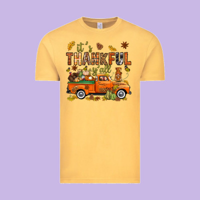 It's Thankful Y'all With Truck Bbs Vintage Tee Designed By Bundleandbundleshop