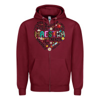 Burgundy retro maestra word Zipper Hoodie - JahusDesignShop