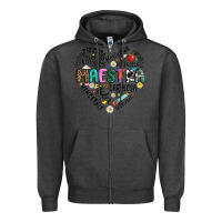 Charcoal Heather retro maestra word Zipper Hoodie - JahusDesignShop