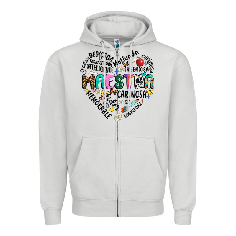 Retro Maestra Word Zipper Hoodie by JahusDesignShop | Teevron