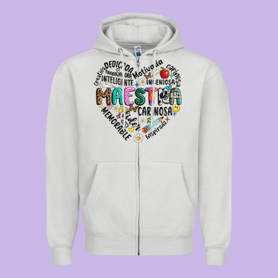 Retro Maestra Word Zipper Hoodie Designed By Jahusdesignshop