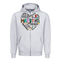 Heather Grey retro maestra word Zipper Hoodie - JahusDesignShop