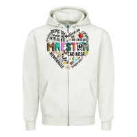 Oatmeal Heather retro maestra word Zipper Hoodie - JahusDesignShop