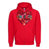 Red retro maestra word Zipper Hoodie - JahusDesignShop