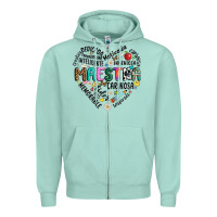 Seafoam retro maestra word Zipper Hoodie - JahusDesignShop