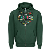 Sports Green retro maestra word Zipper Hoodie - JahusDesignShop