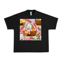 Black Easter Bunny With Hamper Seamless Pattern Urban Heavy Tee - BundleAndBundleShop