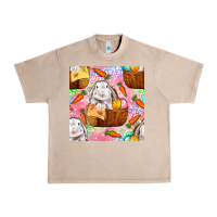 French Oak Easter Bunny With Hamper Seamless Pattern Urban Heavy Tee - BundleAndBundleShop