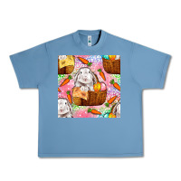 Pebble Blue Easter Bunny With Hamper Seamless Pattern Urban Heavy Tee - BundleAndBundleShop