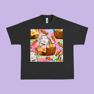 Easter Bunny With Hamper Seamless Pattern Urban Heavy Tee Designed By Bundleandbundleshop