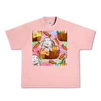 Salmon Easter Bunny With Hamper Seamless Pattern Urban Heavy Tee - BundleAndBundleShop