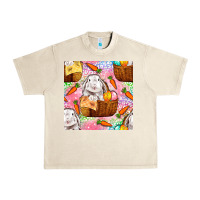 Sandshell Easter Bunny With Hamper Seamless Pattern Urban Heavy Tee - BundleAndBundleShop