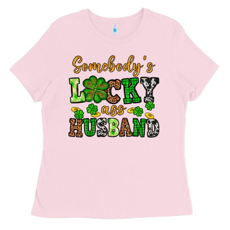 St. Patrick's Somebody's Lucky As Husband Ladies Tee by OliviaCreatesArt | Teevron