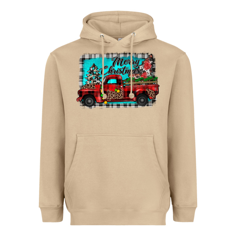 Truck Merry Christmas Heavyweight Hoodie by JahusDesignShop | Teevron