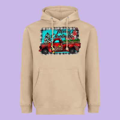 Truck Merry Christmas Heavyweight Hoodie Designed By Jahusdesignshop