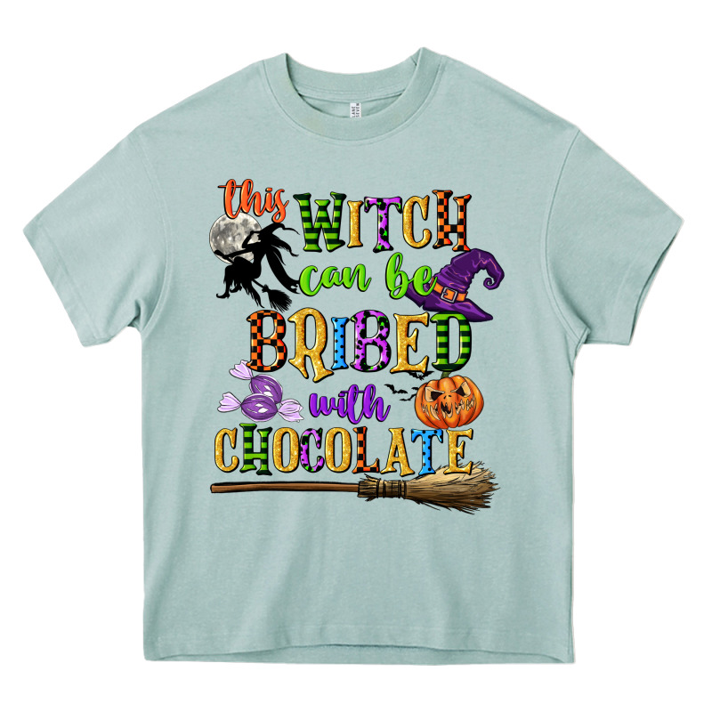 This Witch Can Be Bribed With Chocolate Heavy Core Tee by CowGirlArtShop | Teevron