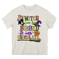 Cream this witch can be bribed with chocolate Heavy Core Tee - CowGirlArtShop