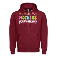Burgundy mothers are like flowers Zipper Hoodie - JahusDesignShop