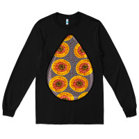 Black african fabric pattern teardrop earrings 5 Long Sleeve Tee - BundleAndBundleShop