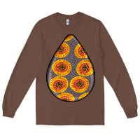 Chestnut african fabric pattern teardrop earrings 5 Long Sleeve Tee - BundleAndBundleShop