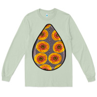Matcha african fabric pattern teardrop earrings 5 Long Sleeve Tee - BundleAndBundleShop