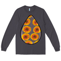 Smoke african fabric pattern teardrop earrings 5 Long Sleeve Tee - BundleAndBundleShop