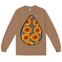 Toasted Coconut african fabric pattern teardrop earrings 5 Long Sleeve Tee - BundleAndBundleShop