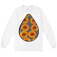 White african fabric pattern teardrop earrings 5 Long Sleeve Tee - BundleAndBundleShop