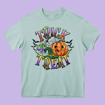 Trick Or Treat Heavy Core Tee Designed By Cowgirlartshop